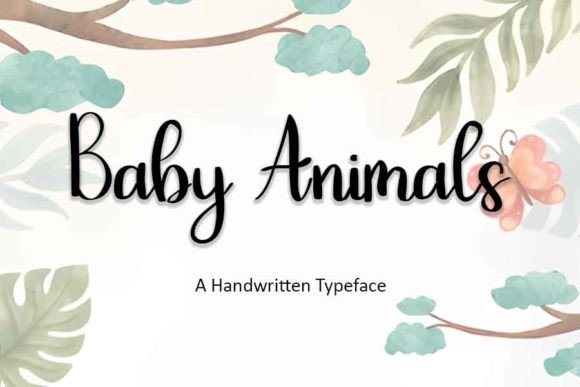 Baby Animals: A Playful Handwritten Typeface for Warm Brand Identities